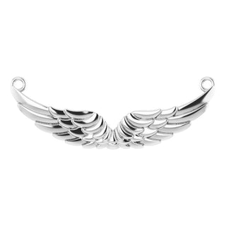 Sterling Silver 24.9x8.9 mm Angel Wings Necklace Center 