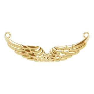 10K Yellow 24.9x8.9 mm Angel Wings Necklace Center 