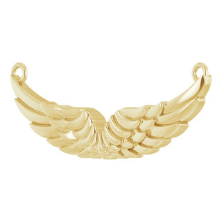 18K Yellow 24.9x8.9 mm Angel Wings Necklace Center 