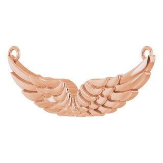 14K Rose 24.9x8.9 mm Angel Wings Necklace Center 