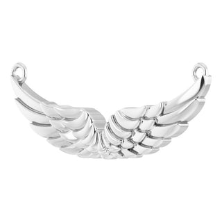 Sterling Silver 24.9x8.9 mm Angel Wings Necklace Center 