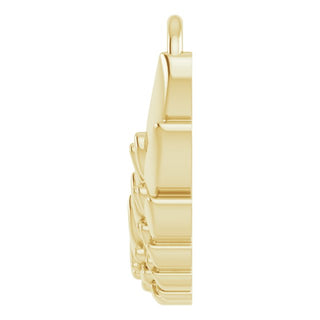 18K Yellow 24.9x8.9 mm Angel Wings Necklace Center 