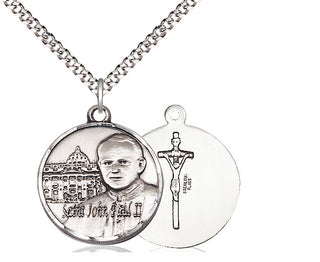 Sterling Silver Saint John Paul II Vatican Medal Religious Jewelry