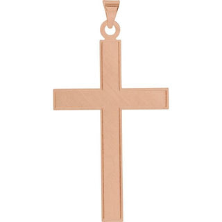 14K Rose 39x25 mm Cross Pendant