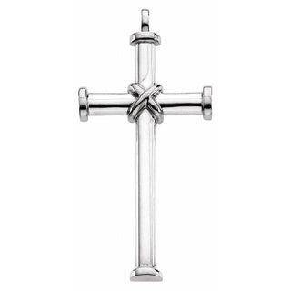 14K White 51x26.25 mm Cross Pendant