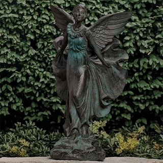19.5-Inch Bronze Angel Garden Statue