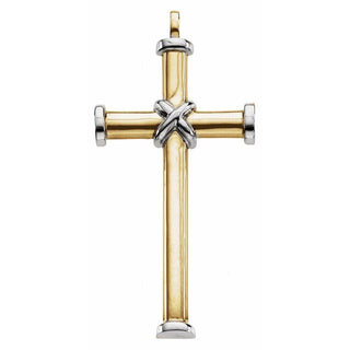 14K Yellow/White 51x26.25 mm Cross Pendant