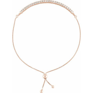 14K Rose 1 CTW Lab-Grown Diamond Bolo 9 1/2" Bracelet