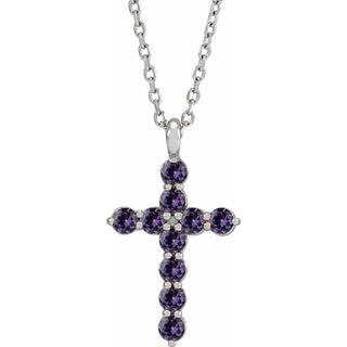 Platinum Lab-Grown Alexandrite 16-18" Necklace