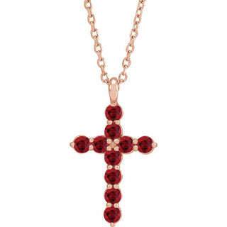 14K Rose Lab-Grown Ruby 16-18" Necklace