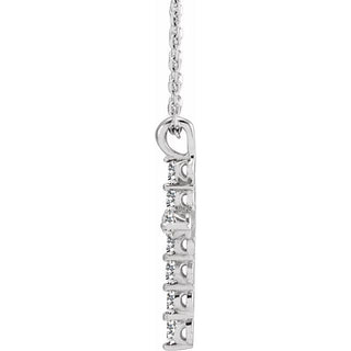 14K White 1/3 CTW Natural Diamond Cross 16-18" Necklace