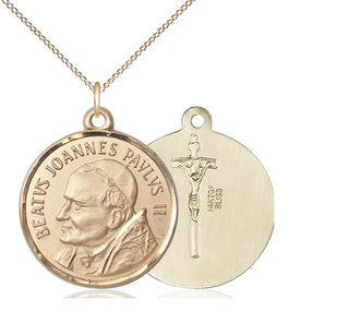 14kt Gold Filled Saint John Paul II Medal Catholic Jewelry