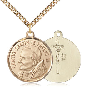14kt Gold Filled Saint John Paul II Medal Catholic Jewelry