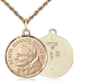 14kt Gold Filled Saint John Paul II Medal Catholic Jewelry