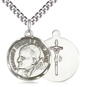 Sterling Silver Saint John Paul II Medal Catholic Jewelry