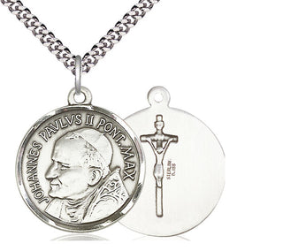 Sterling Silver Saint John Paul II Medal Catholic Jewelry