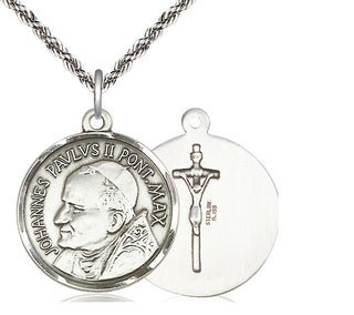 Sterling Silver Saint John Paul II Medal Catholic Jewelry