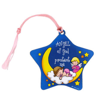 6-pack - Baby's Star Wooden Crib Ornament for Girls