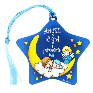 6-pack - Baby's Star Wooden Crib Ornament for Boys