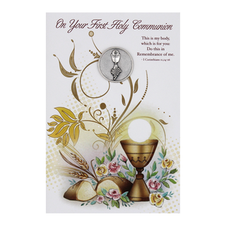 6-pack - First Holy Communion Card with Token