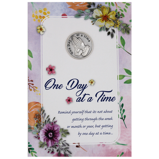 6-pack - One Day at a Time Greeting Card with Removable Pocket Token and Envelope