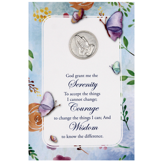 6-pack - Serenity Prayer Greeting Card with Removable Pocket Token and Envelope