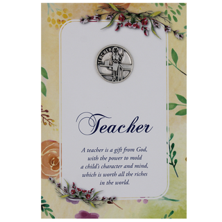 6-pack - Teacher Greeting Card with Removable Pocket Token and Envelope