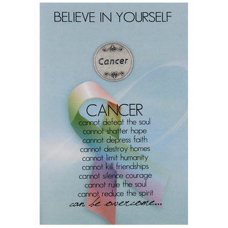 6-pack - Cancer Encouragement Greeting Card with Removable Pocket Token and Envelope