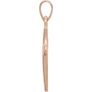 14K Rose Cross Pendant