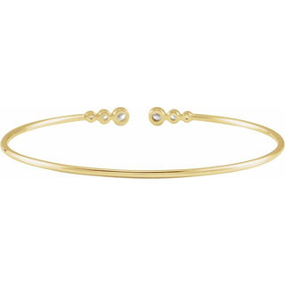 14K Yellow 1/4 CTW Natural Diamond Cuff 7" Bracelet