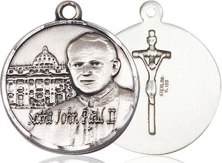 Sterling Silver Saint John Paul II Vatican Medal Catholic Jewelry