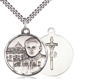 Sterling Silver Saint John Paul II Vatican Medal Catholic Jewelry