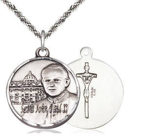 Sterling Silver Saint John Paul II Vatican Medal Catholic Jewelry