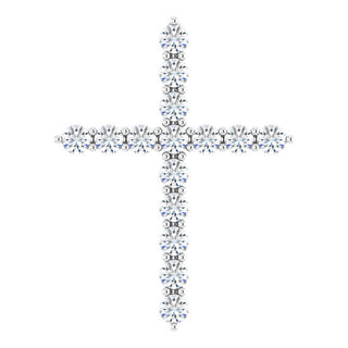 14K White 1/2 CTW Lab-Grown Diamond Cross Pendant