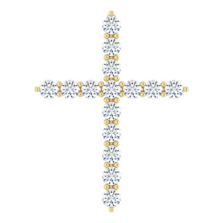 14K Yellow 1/2 CTW Natural Diamond Cross Pendant