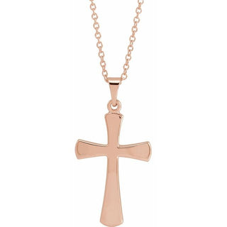 14K Rose Cross 18" Necklace