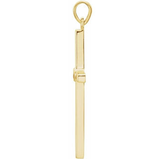 14K Yellow Natural Citrine Cross Pendant