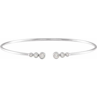 14K White 1/4 CTW Natural Diamond Cuff 7" Bracelet