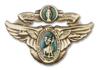 Gold Finish Our Lady of the Highway Visor Clip