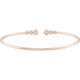 14K Rose 1/4 CTW Natural Diamond Cuff 7" Bracelet