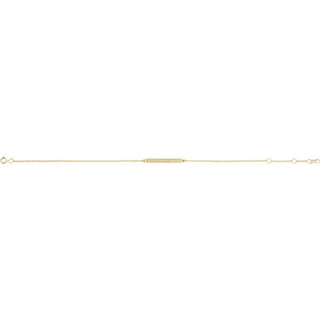 14K Yellow Patterned Bar Bracelet