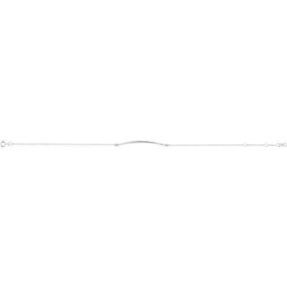 14K White Curved Bar 6 1/2-7 1/2" Bracelet