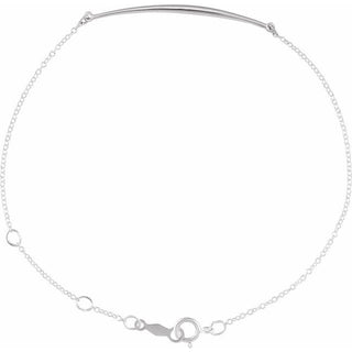 Sterling Silver Curved Bar 6 1/2-7 1/2" Bracelet