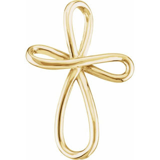 14K Yellow Infinity-Inspired Cross Pendant
