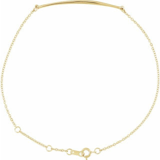 14K Yellow Curved Bar 6 1/2-7 1/2" Bracelet