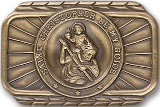 Gold Finish Saint Christopher Visor Clip