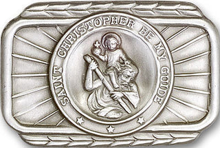 Silver Finish Saint Christopher Visor Clip