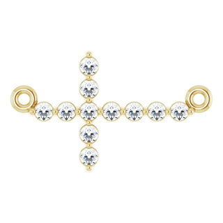 14K Yellow 1/5 CTW Natural Diamond Sideways Cross Necklace Center
