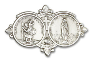 Silver Finish Our Lady of the Highway Visor Clip