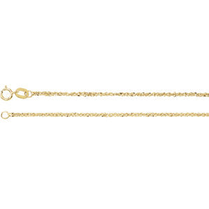 24-inch Diamond-Cut Singapore Chain with Spring Ring - 14K Yellow Gold
